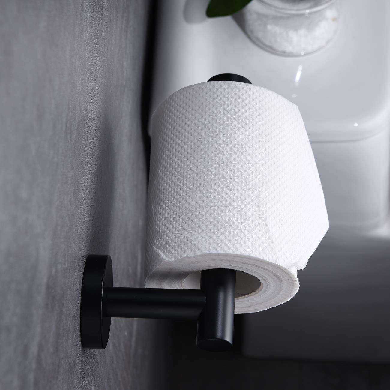Hoooh Matte Black 3-Piece Bathroom Hardware Set