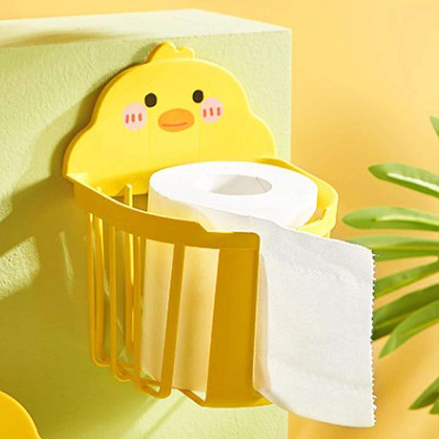 Adhesive Toilet Paper Holder with Cute Duck Design