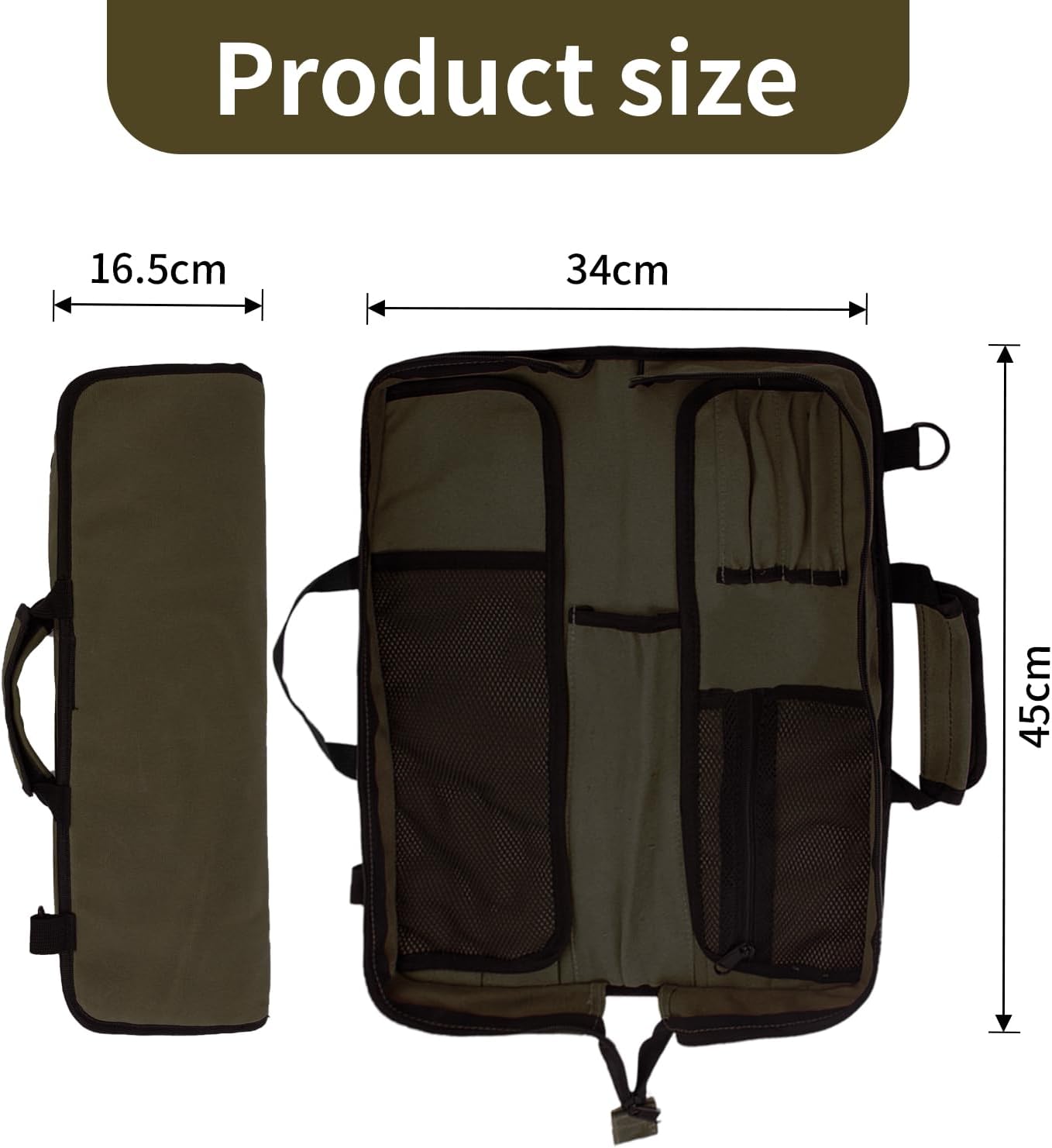 EHRGK Chef Knife Roll Bag with 13 Slots