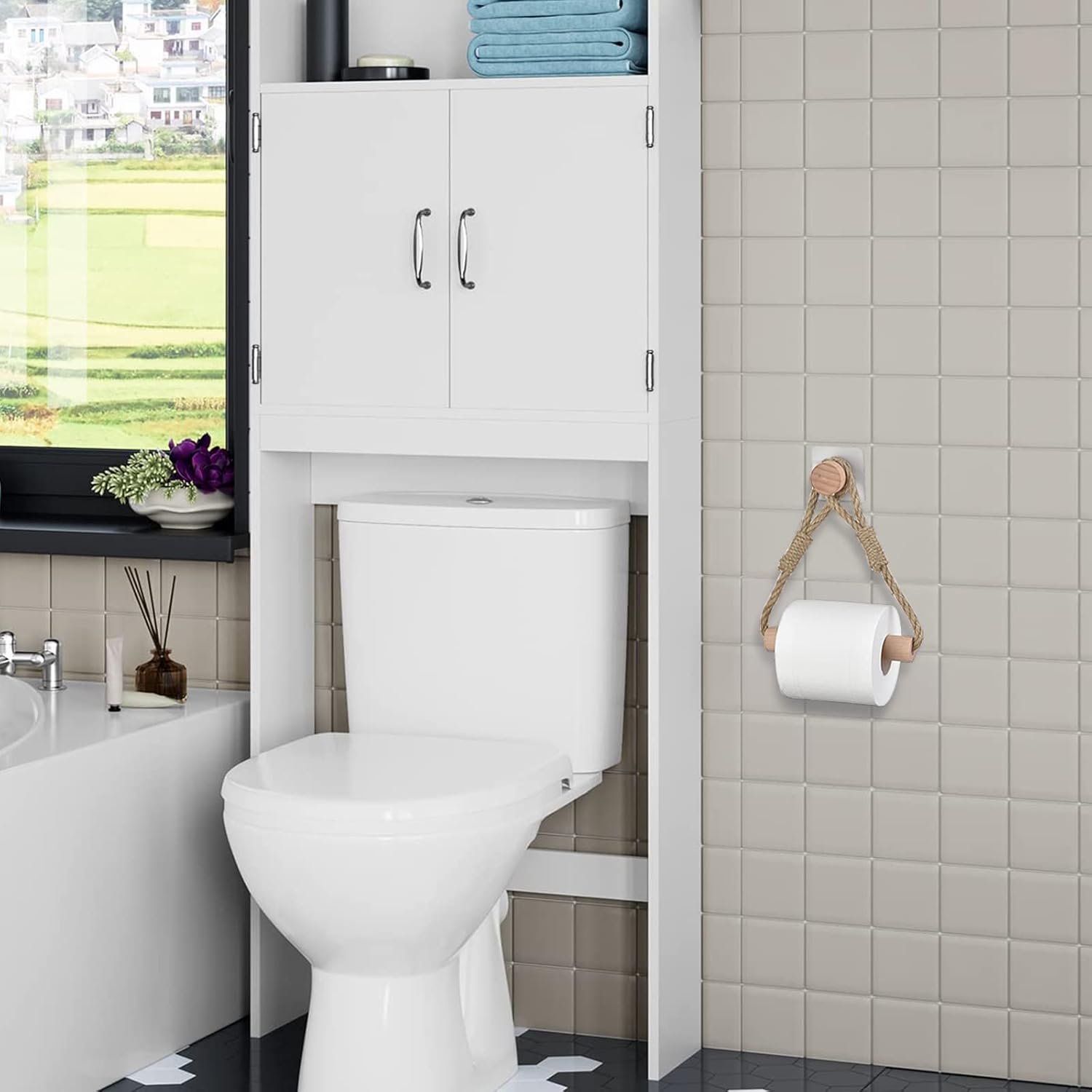 Moonlux Industrial Rope Toilet Paper Holder with Adhesive