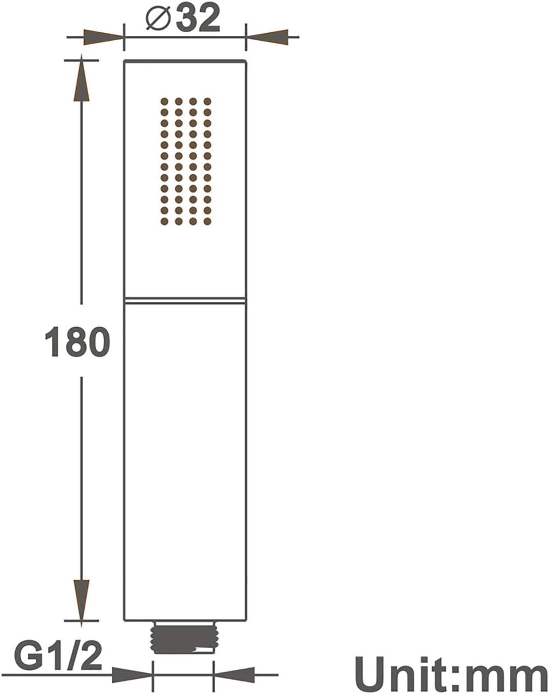 High-Pressure Brass handheld shower head with 2 spray settings