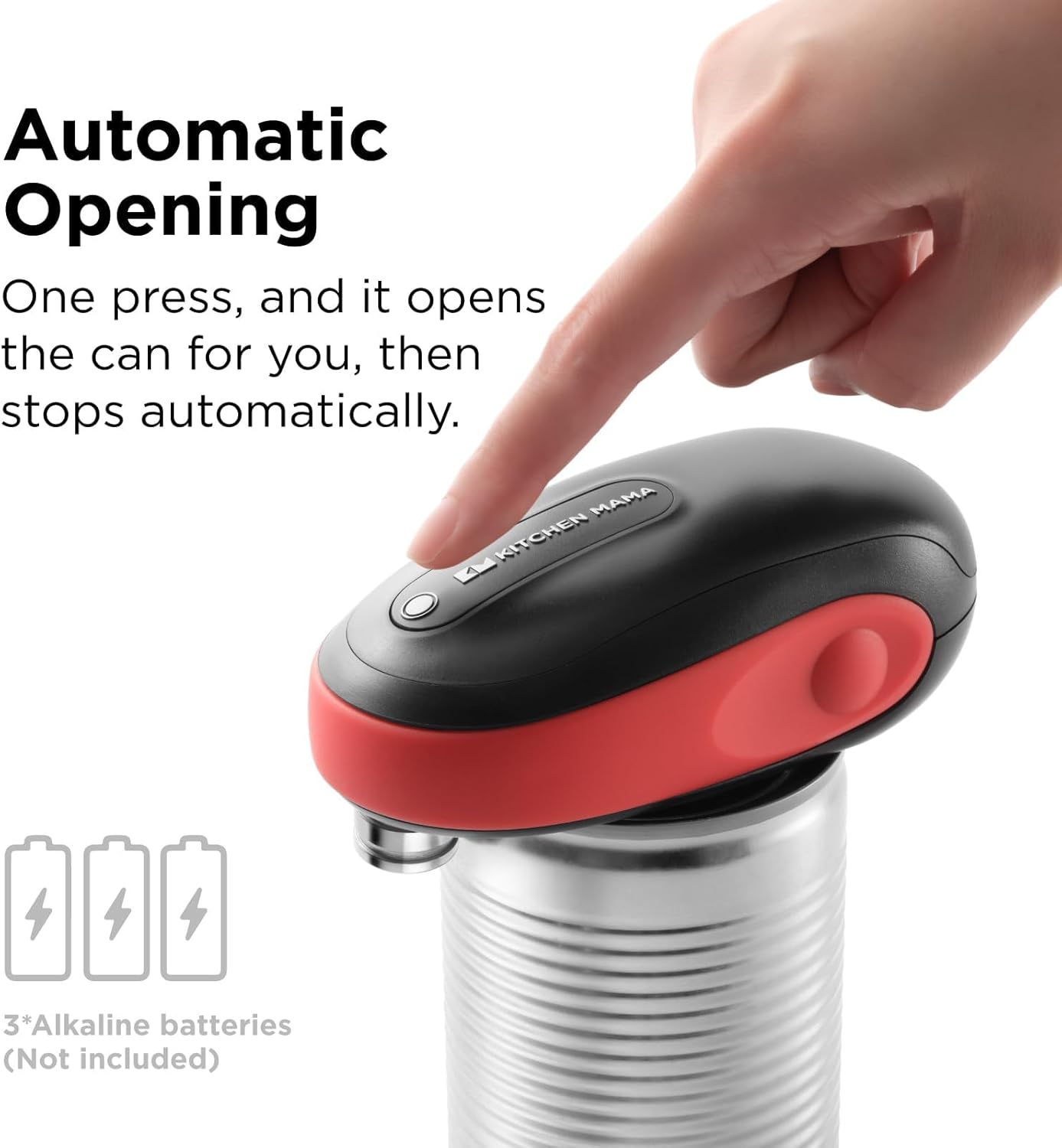Kitchen Mama One-To-Go Electric Can Opener - Red