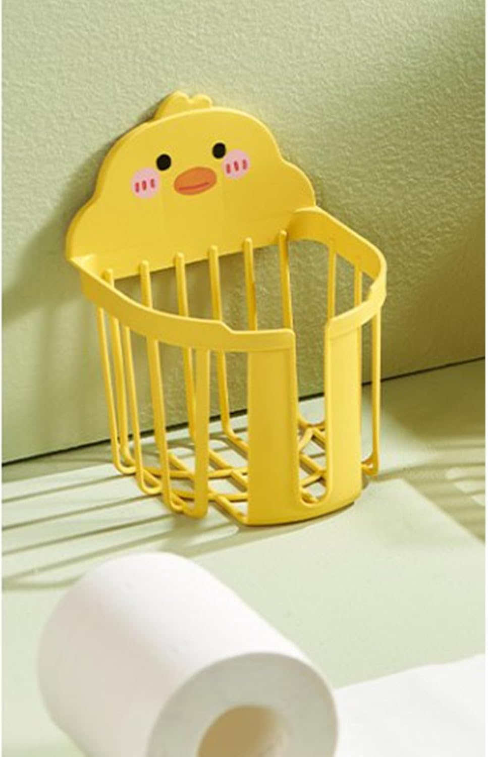 Adhesive Toilet Paper Holder with Cute Duck Design