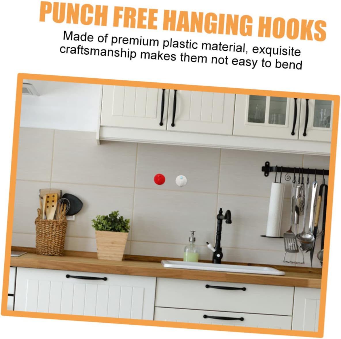 Vaguelly 20Pcs Strong Adhesive Wall Hooks for Bathroom Kitchen Living