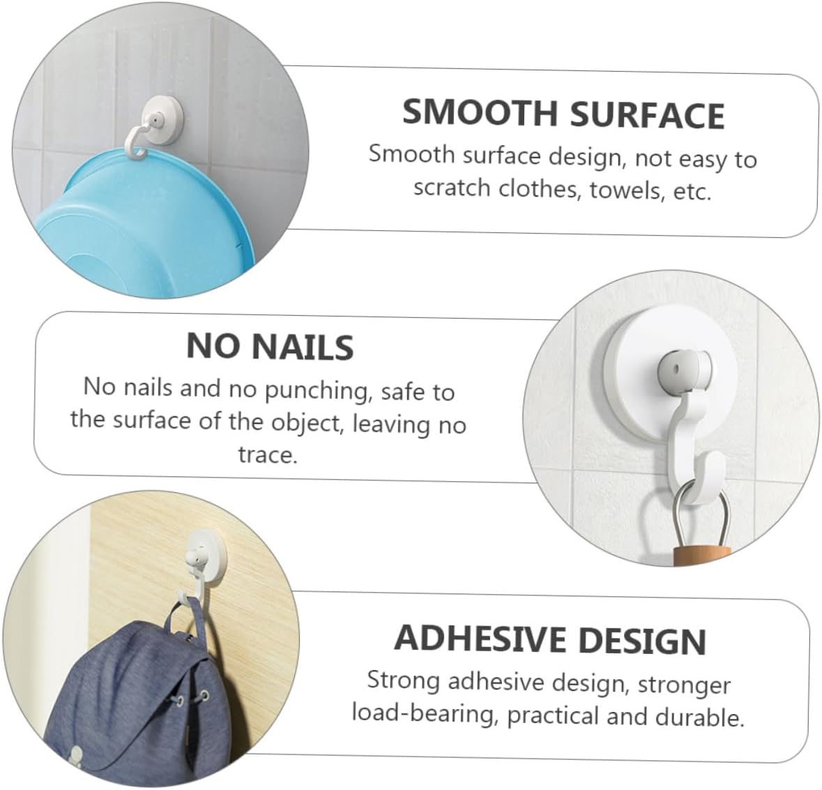 ABOOFAN Wall Adhesive Hooks for Bathroom and Kitchen