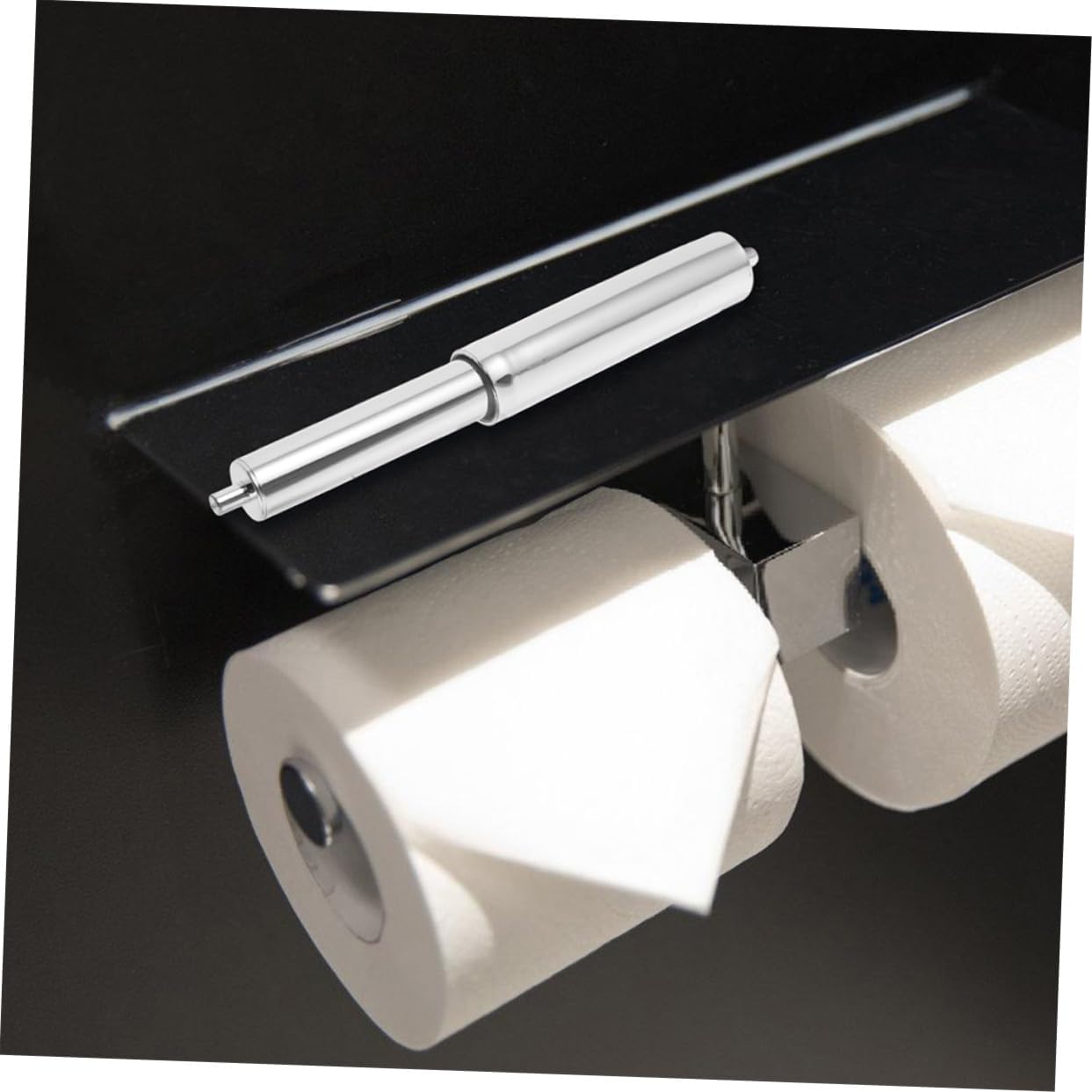 2pcs Toilet Paper Spring Rods Replacement for Black Holder Easy Install 1