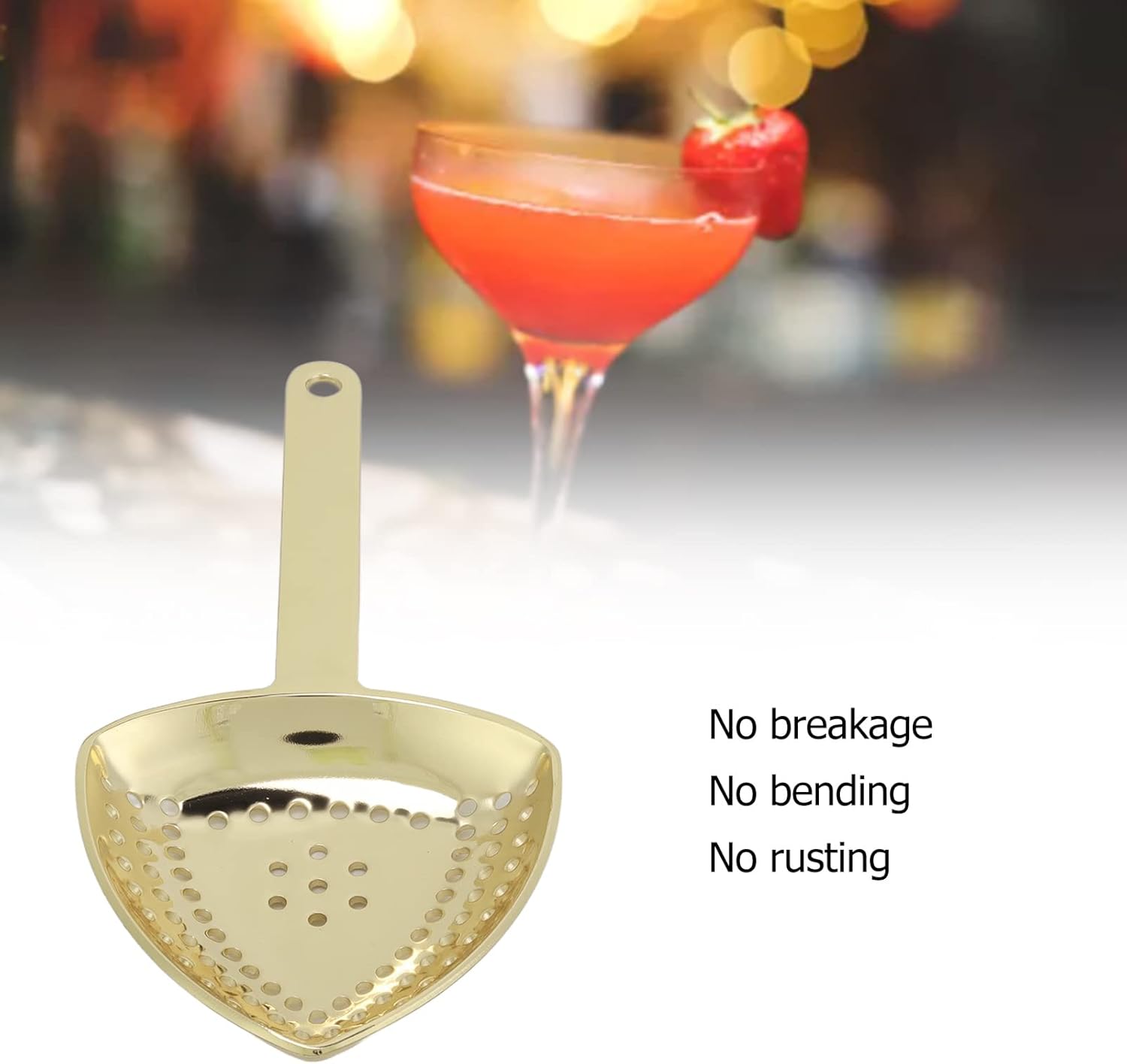 OUKENS Julep Strainer - Triangular Cocktail Strainer for Home Commercial Bars