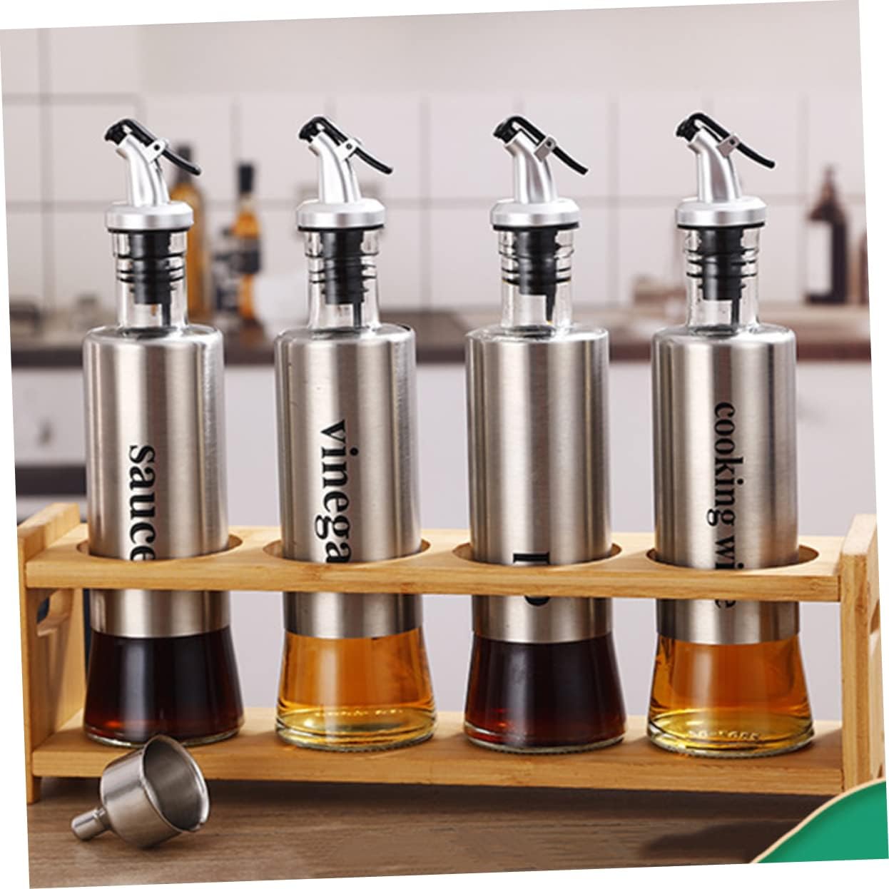 Alipis 12 Pcs Oil Nozzle Dispenser Set with Brush Lid