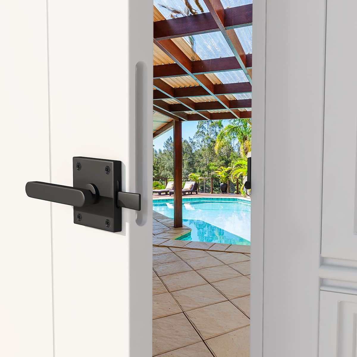 Heavy Duty Gate Latch for Wooden Fences and Doors Black Finish