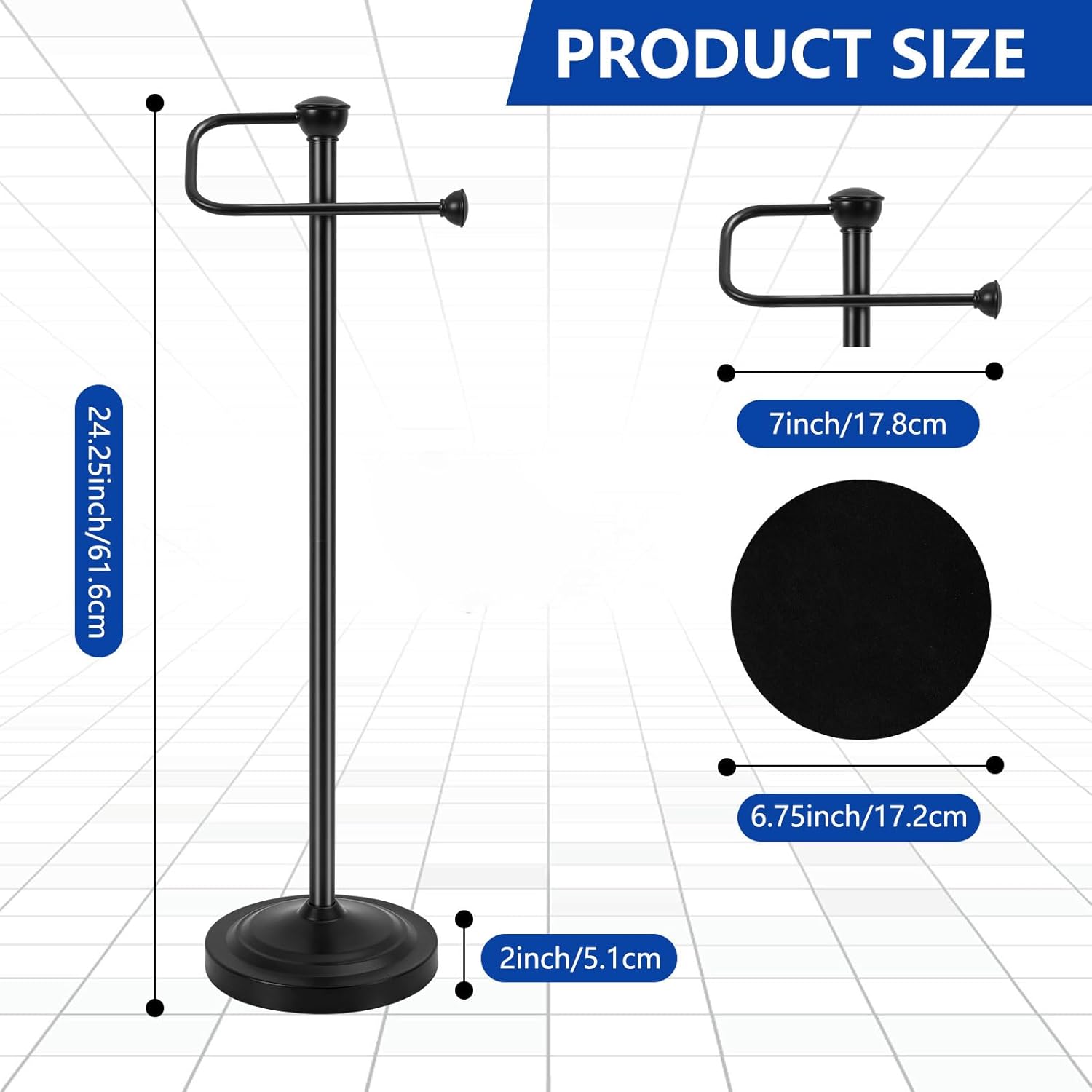 Lanburch Heavy Duty Toilet Paper Holder Stand