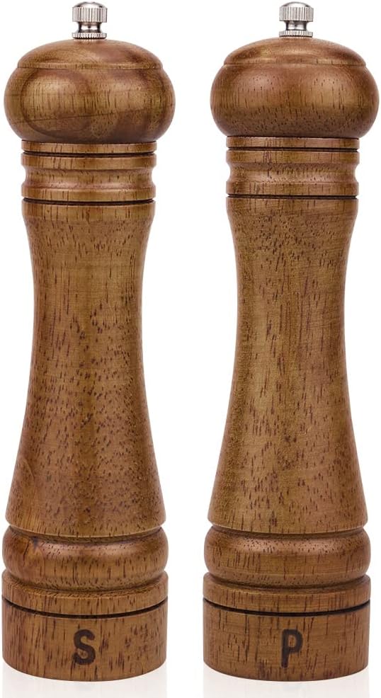 XWXO Oak Wood Salt Pepper Grinder Set - Pack of 2