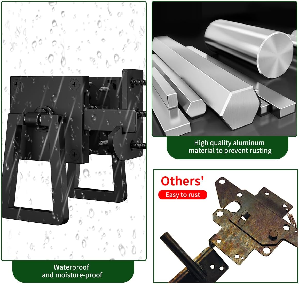 Quick Order - Heavy Duty Double Side Gate Latch with Black Powder Coating