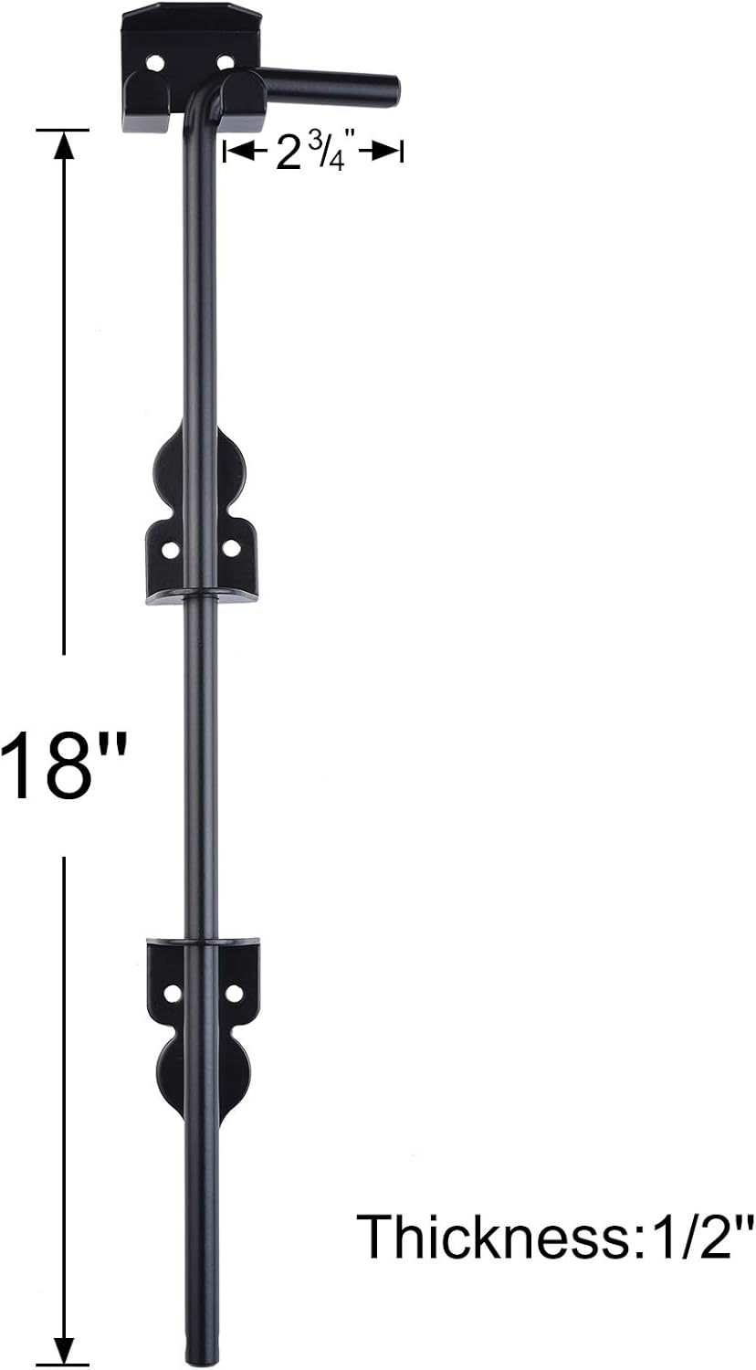 Heavy-Duty 18 Cane Bolt Gate Lock Holder for Wood Metal Gates