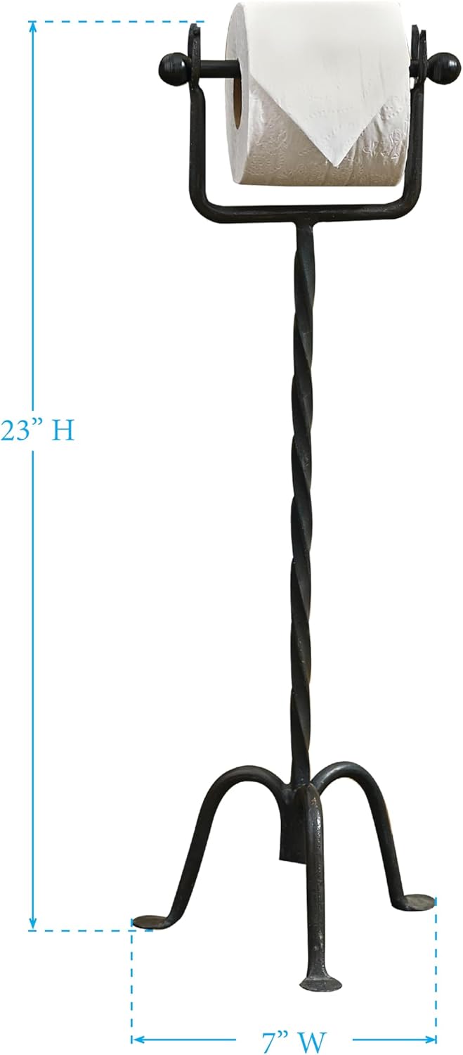Park Designs Black Standing Toilet Paper Holder 23 H