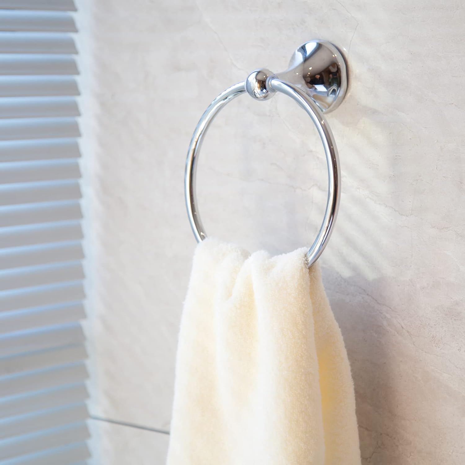 YENZEEN Brushed Nickel Towel Ring for Bathroom Wall Mount Stainless Steel
