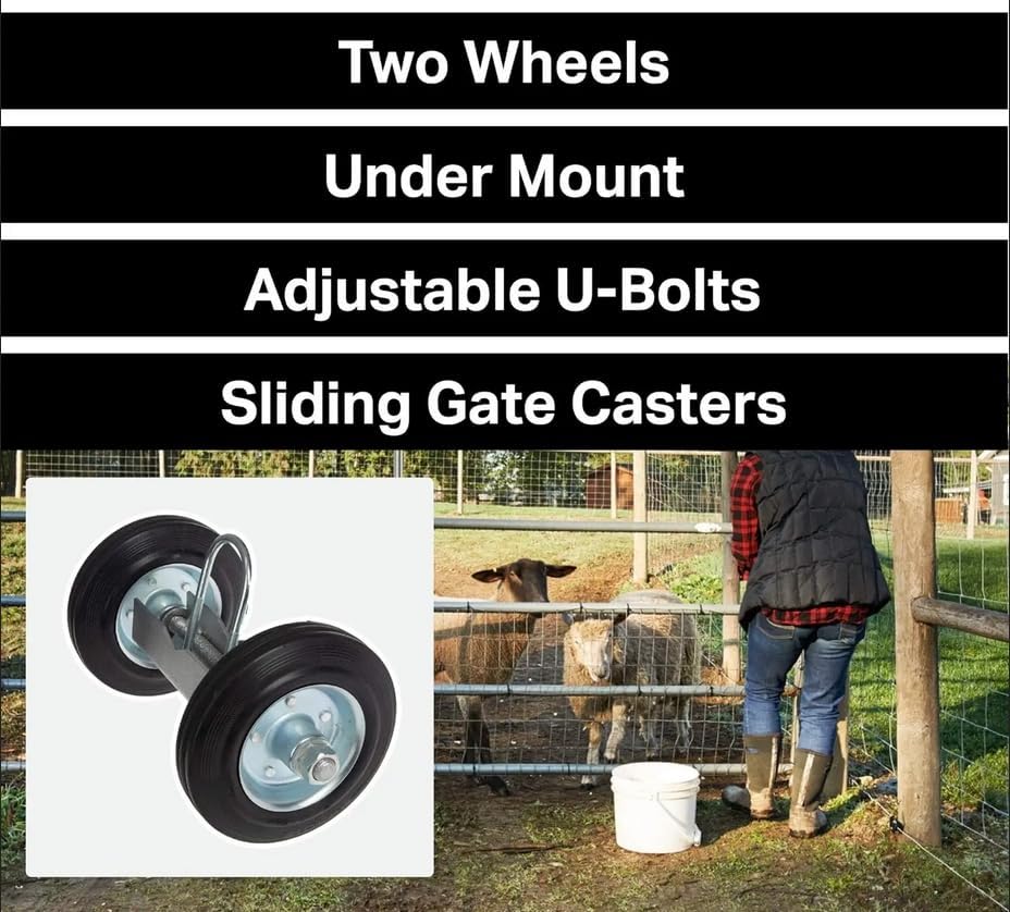 Plutreas 6-Inch Gate Wheel - Dual-Purpose Chain Link Fence Carrier