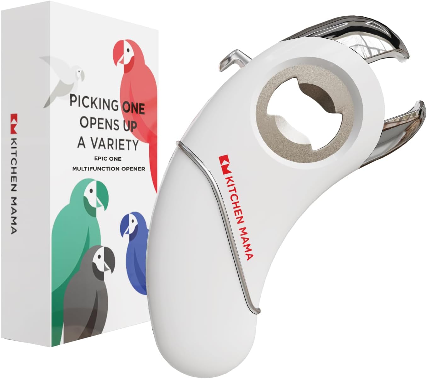 Kitchen Mama Epic One Multifunction Opener White