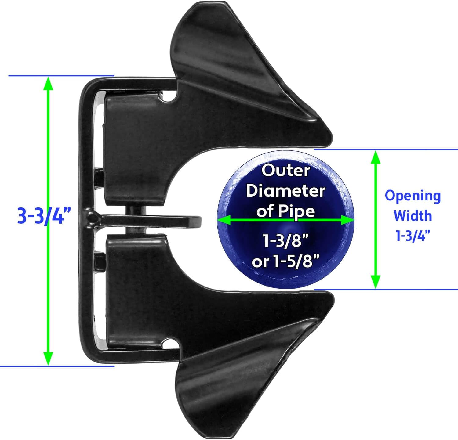 Black Wall Mount Butterfly Latch for Gate Doors