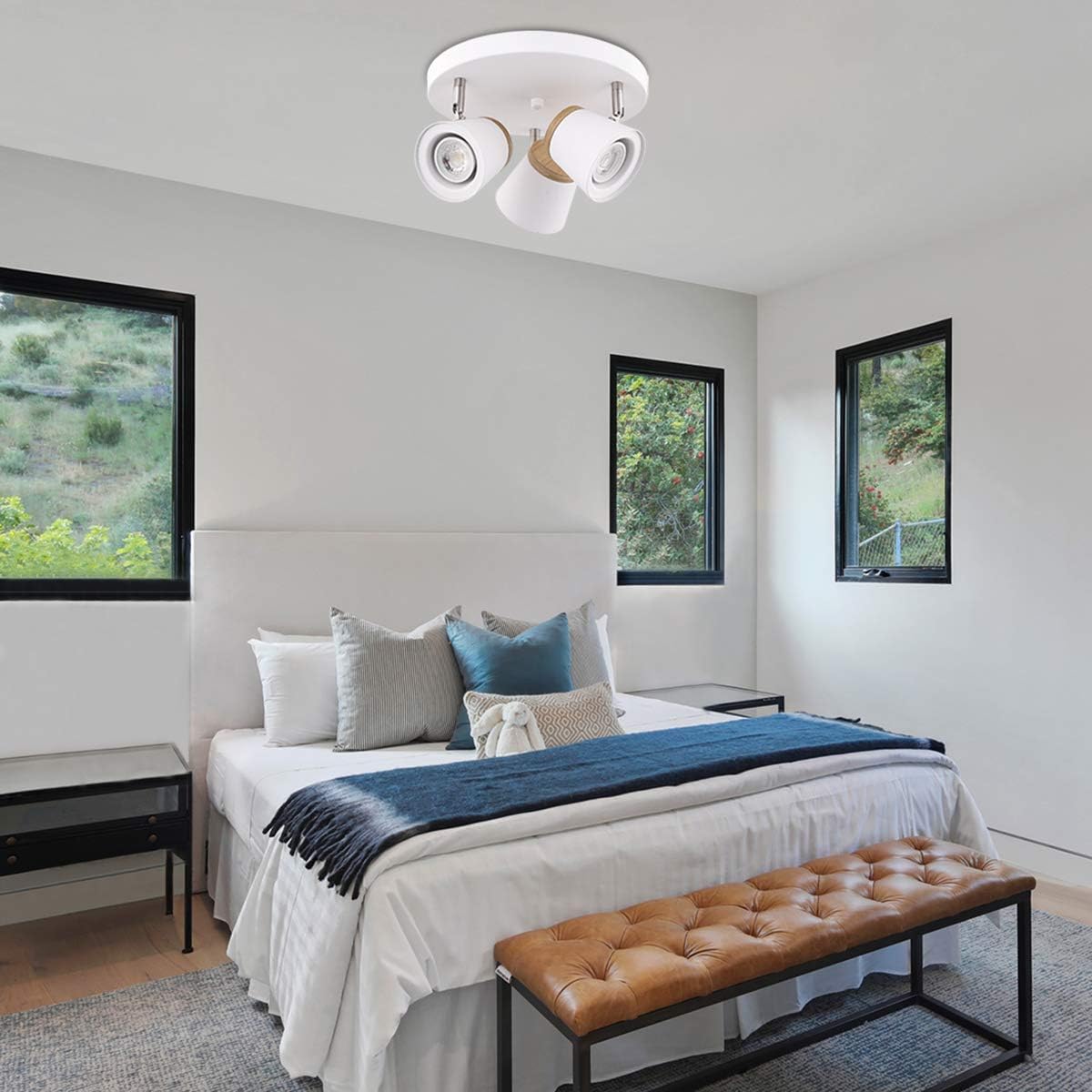 TeHenoo 3-Light Ceiling Spotlight with Bamboo Accent