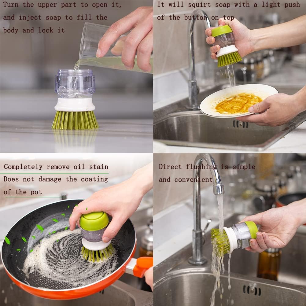 DHDestined Fateful Dish Brush with Soap Dispenser and Holder 1