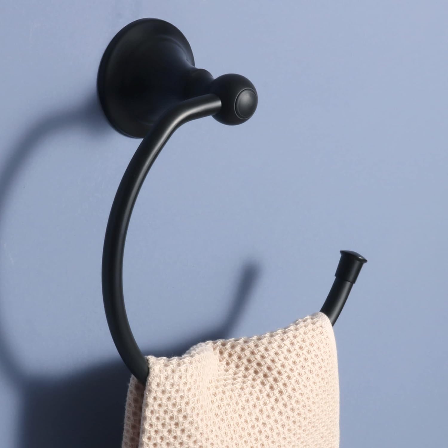 Alise Matte Black Towel Ring for Bathroom