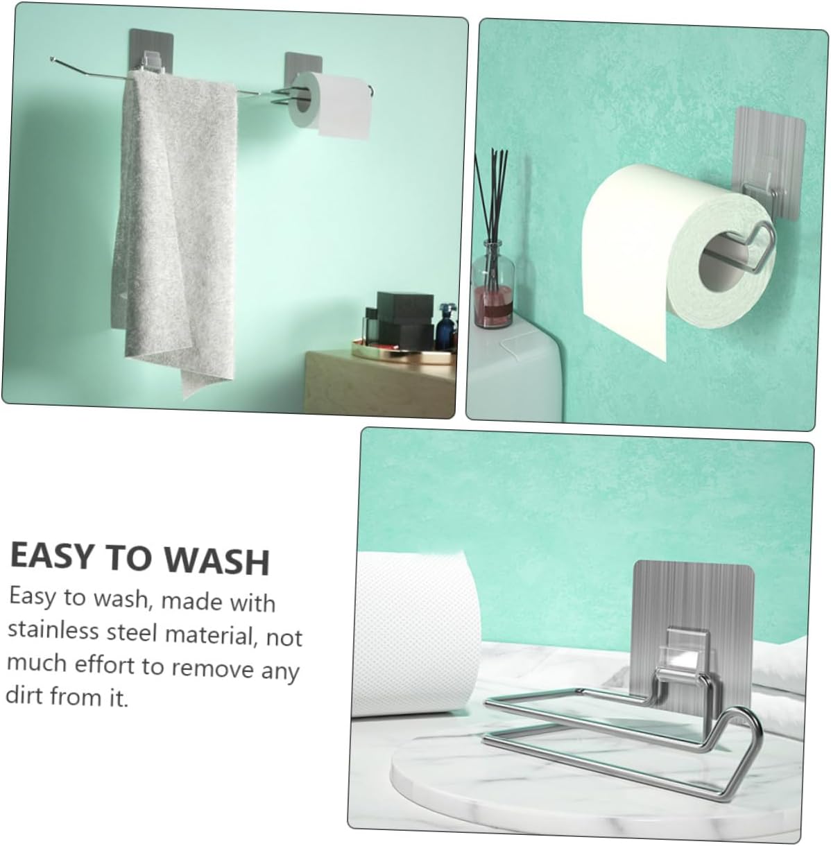Alipis Aesthetic Stainless Steel Roll Paper Holder for Home Office and Bathroom
