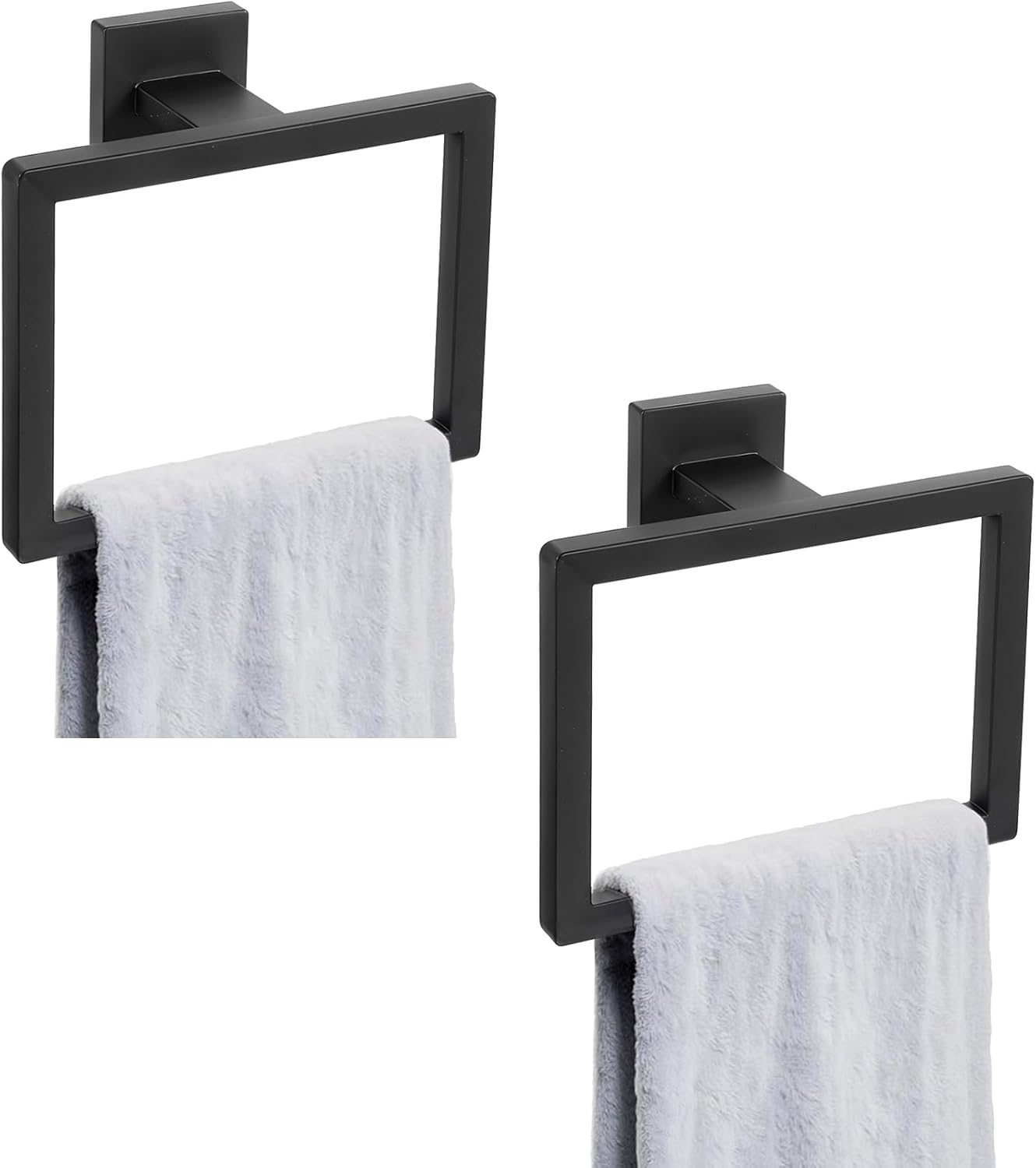 mekueeex Hand Towel Ring 2 Pack Matte Black