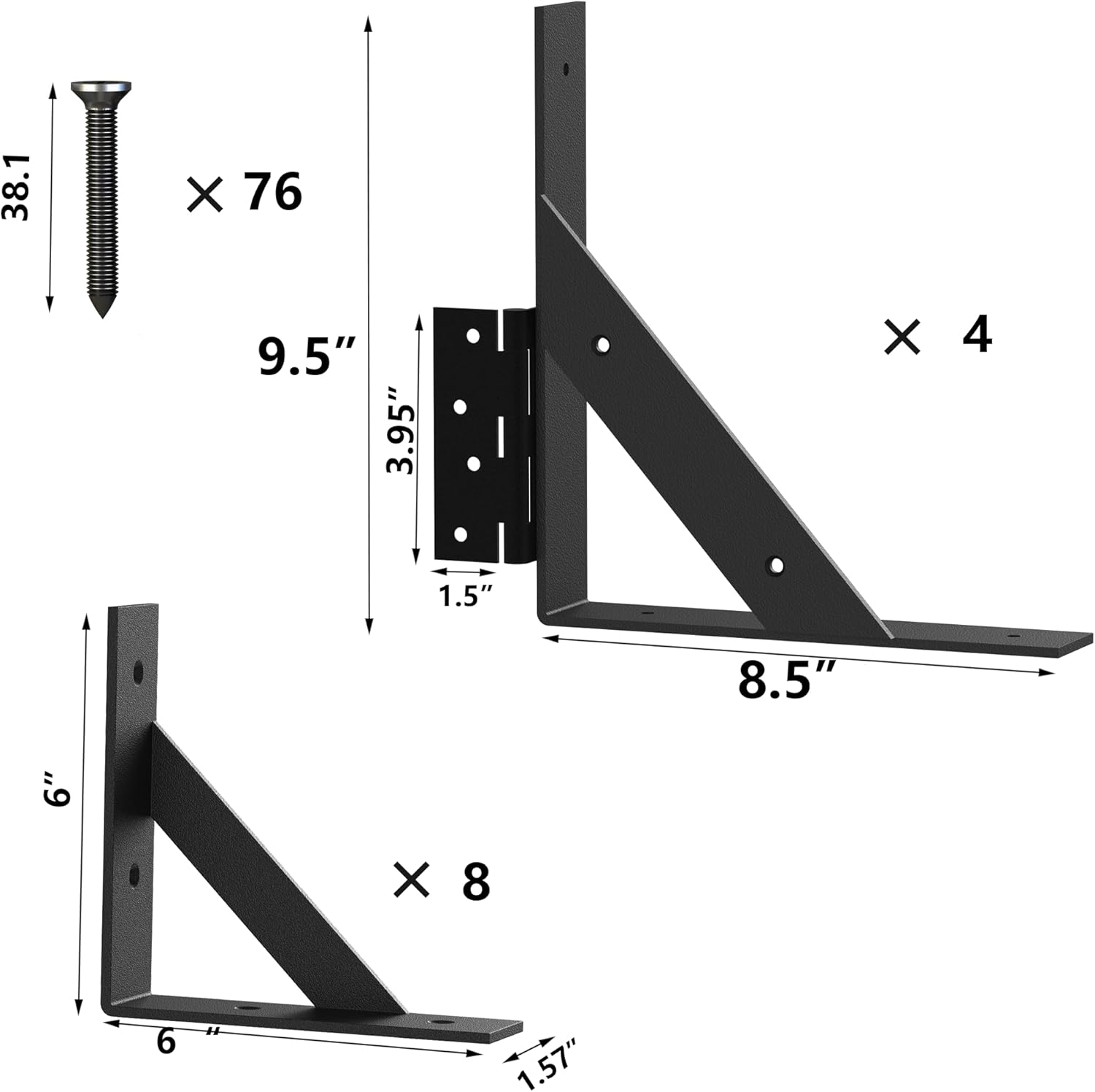 Sdstone Heavy Duty Anti Sag Gate Bracket Kit 2 Sets