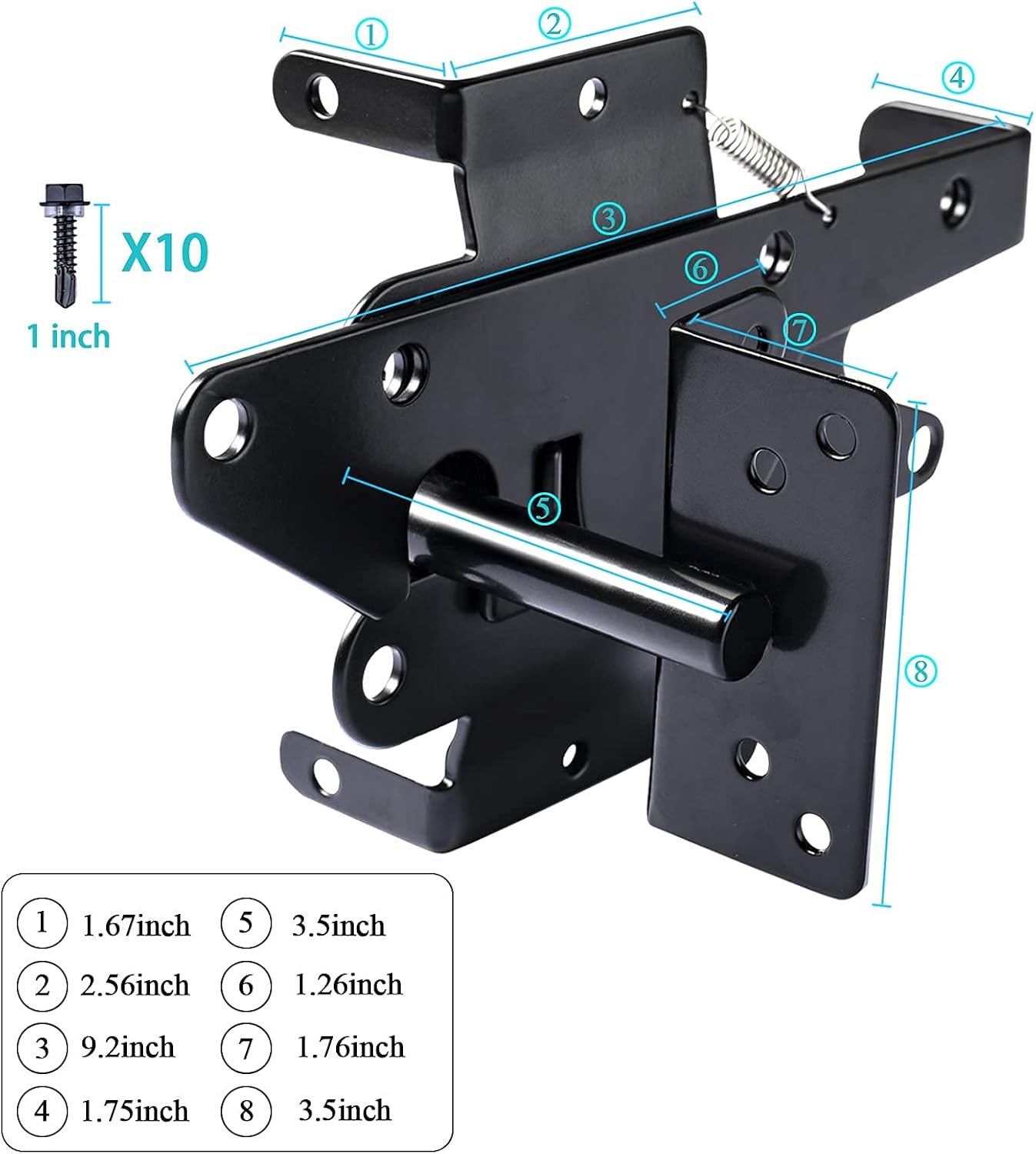 Durable Self-Closing Gate Latch for Outdoor Spaces