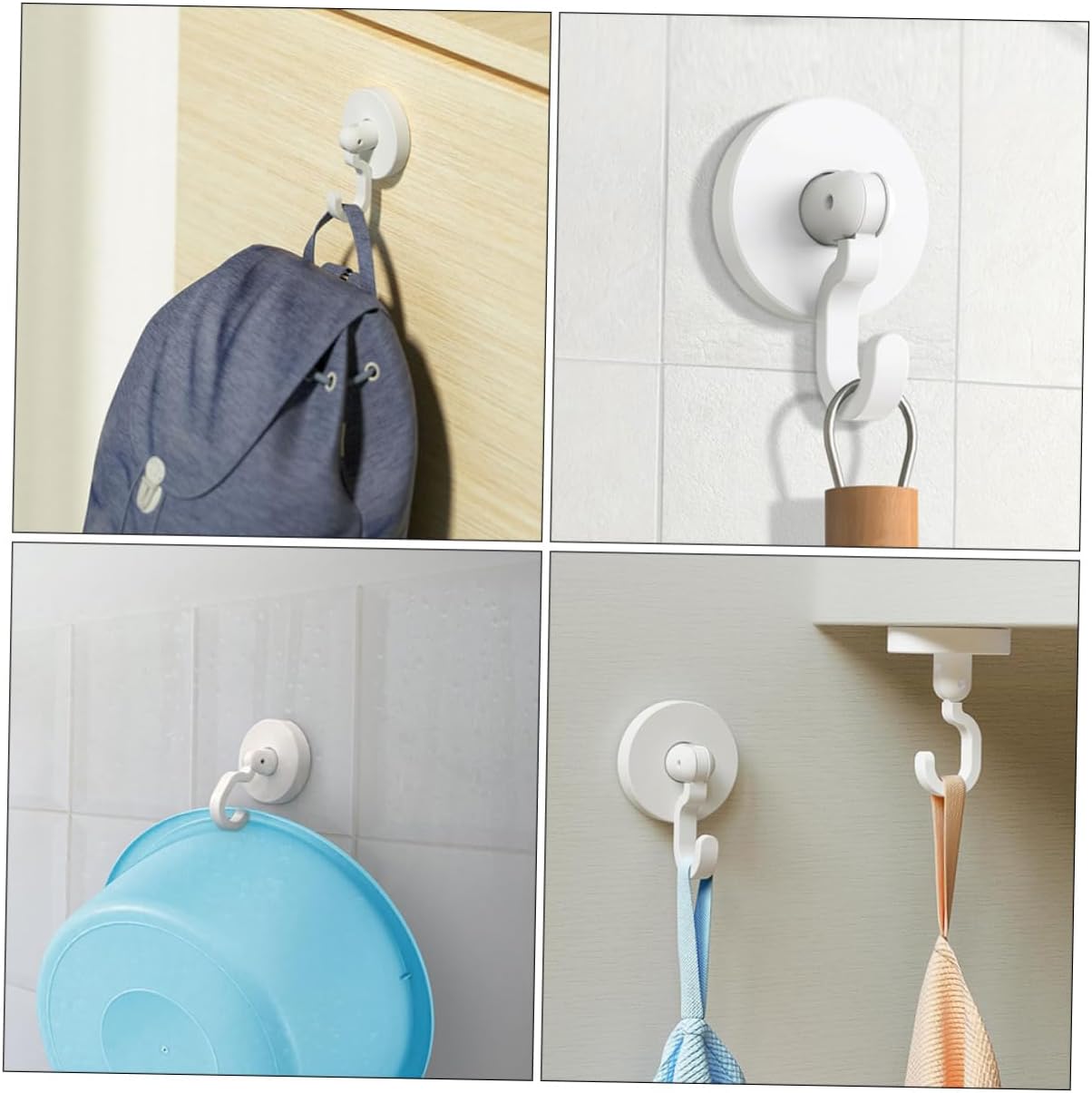 PRETYZOOM 3pcs Adhesive Hooks for Shower and Kitchen 1