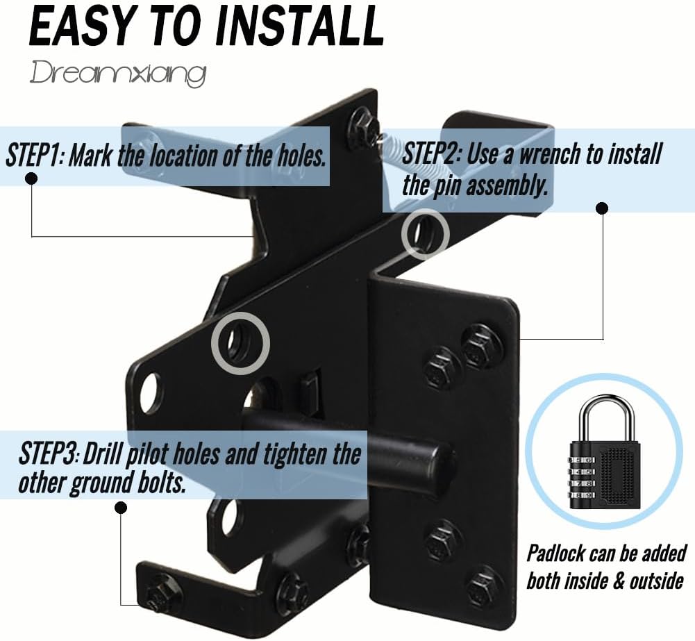 Self-locking Gate Latch