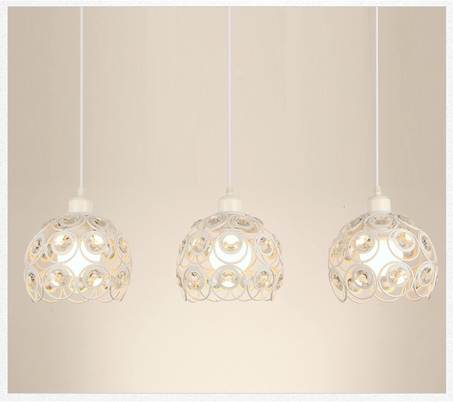 SKIVTGLAMP 3-Light Dimmable Pendant Light with Crystal Shade 1