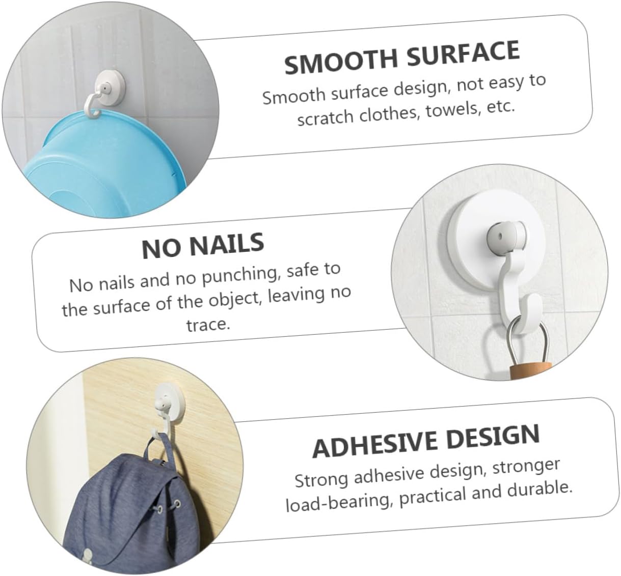 Hemobllo Gold Shower Door Hooks No Drill Wall Hangers 1