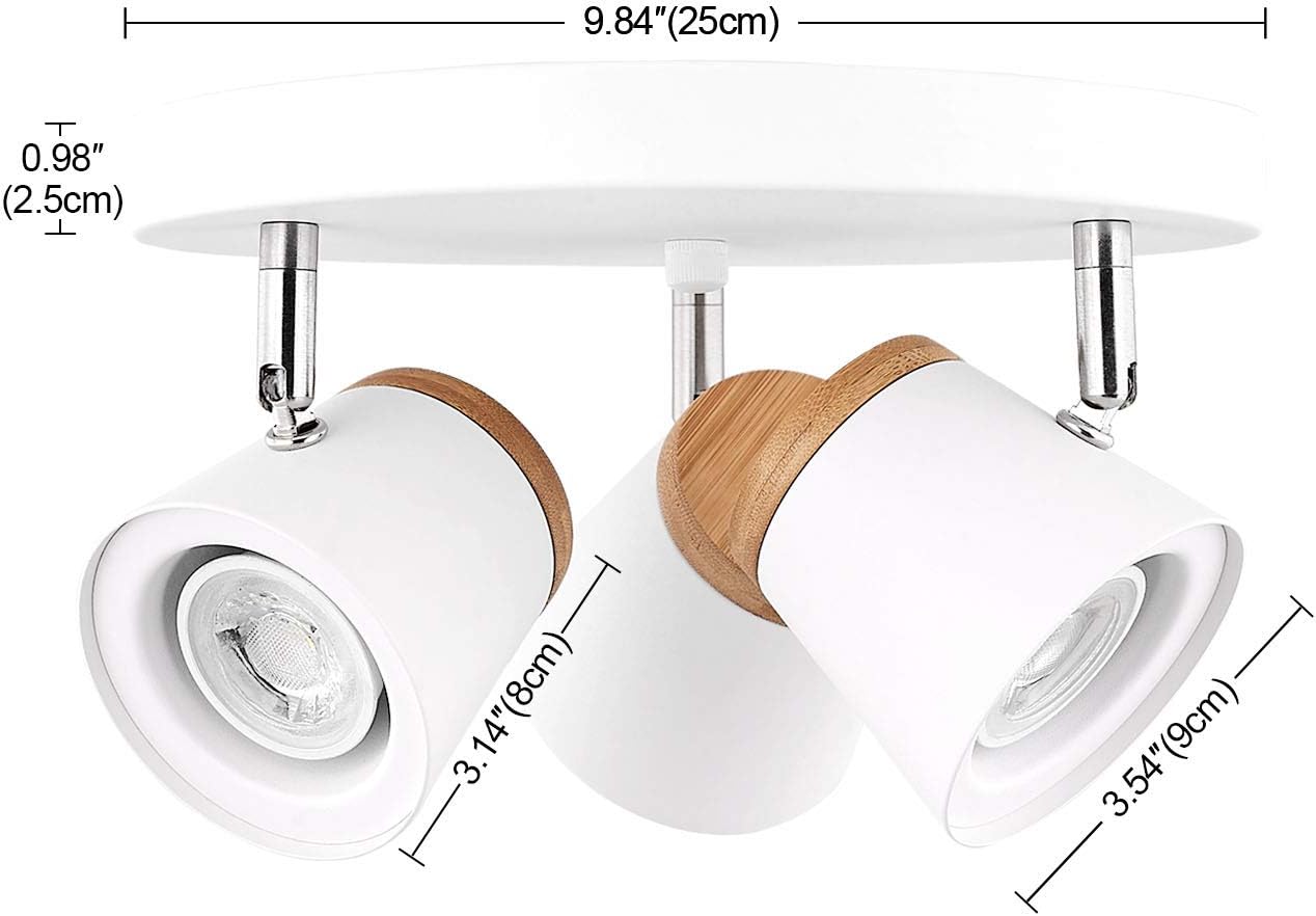 TeHenoo 3-Light Ceiling Spotlight with Bamboo Accent