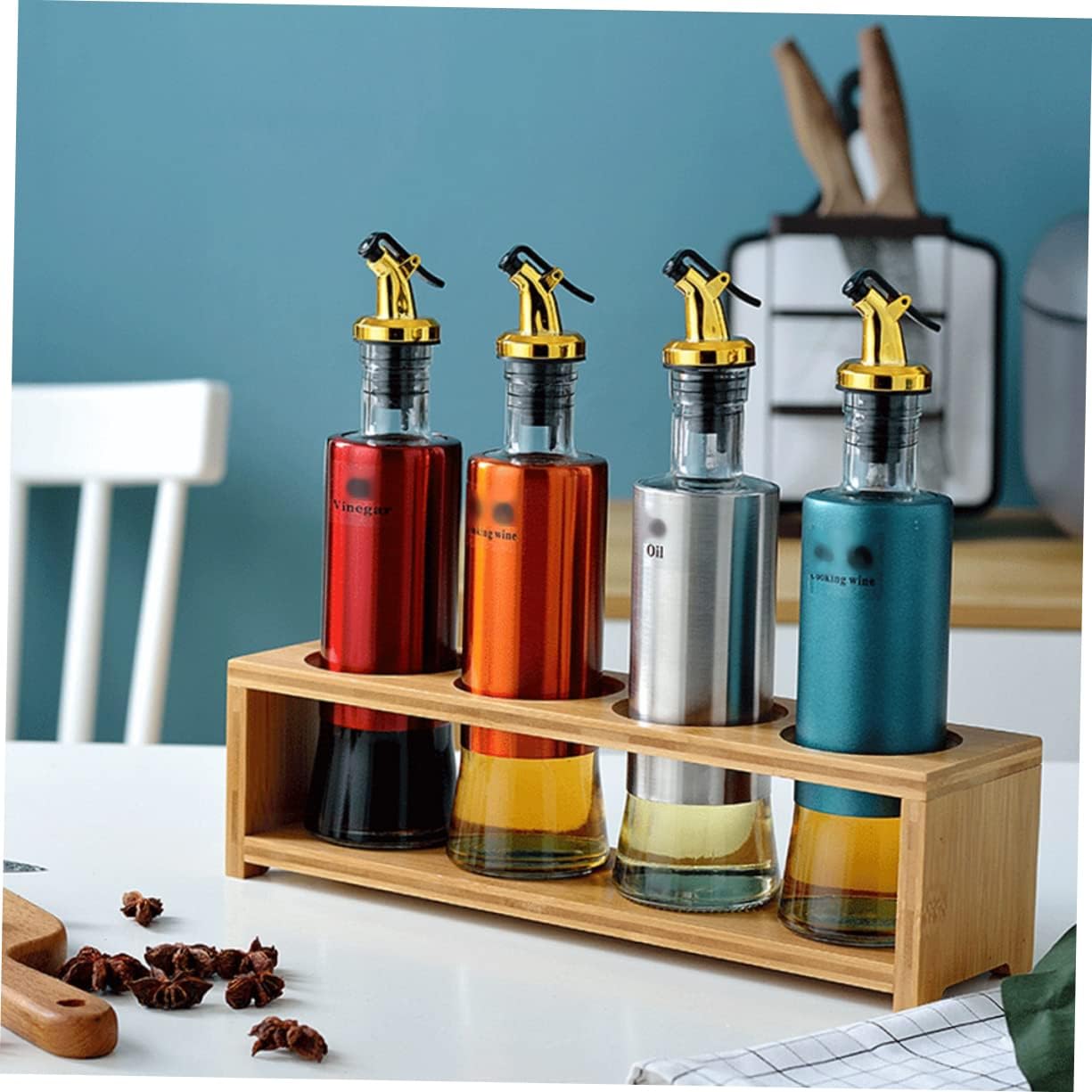 Alipis 12 Pcs Oil Nozzle Dispenser Set with Brush Lid