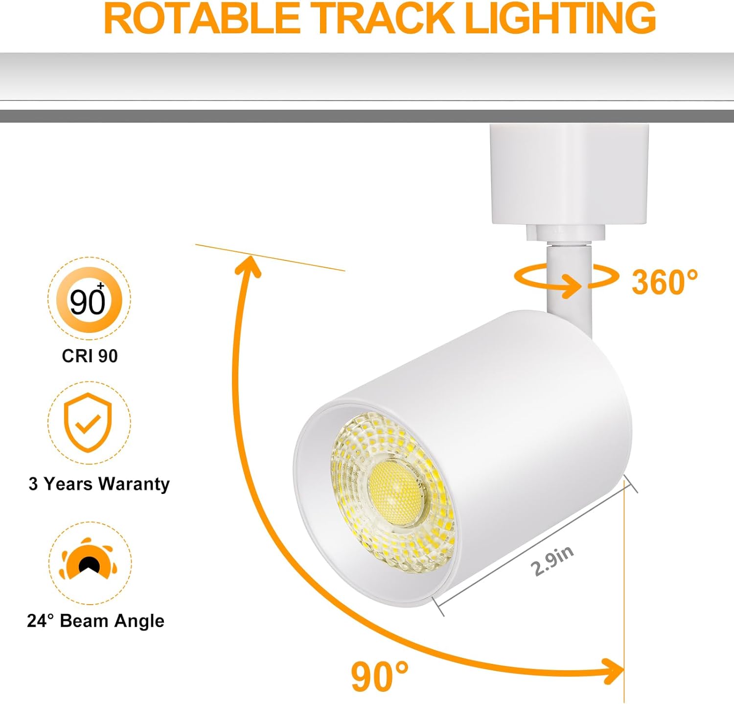 VANoopee 12-Pack 10W Dimmable LED Track Light Heads 1