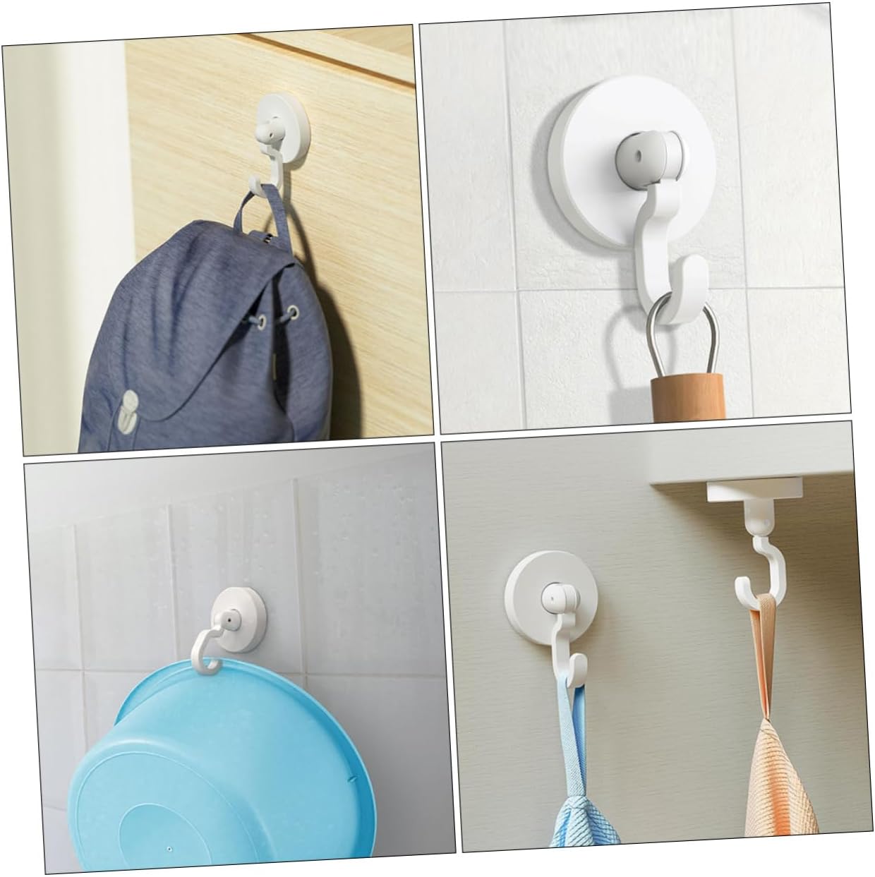 KITANDOVE 3pcs Self-Adhesive Hooks for Bathroom and Kitchen