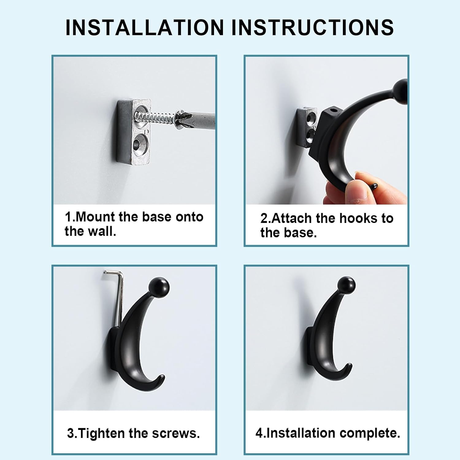 Yundoza 2 Pack Towel Hooks Gray 1