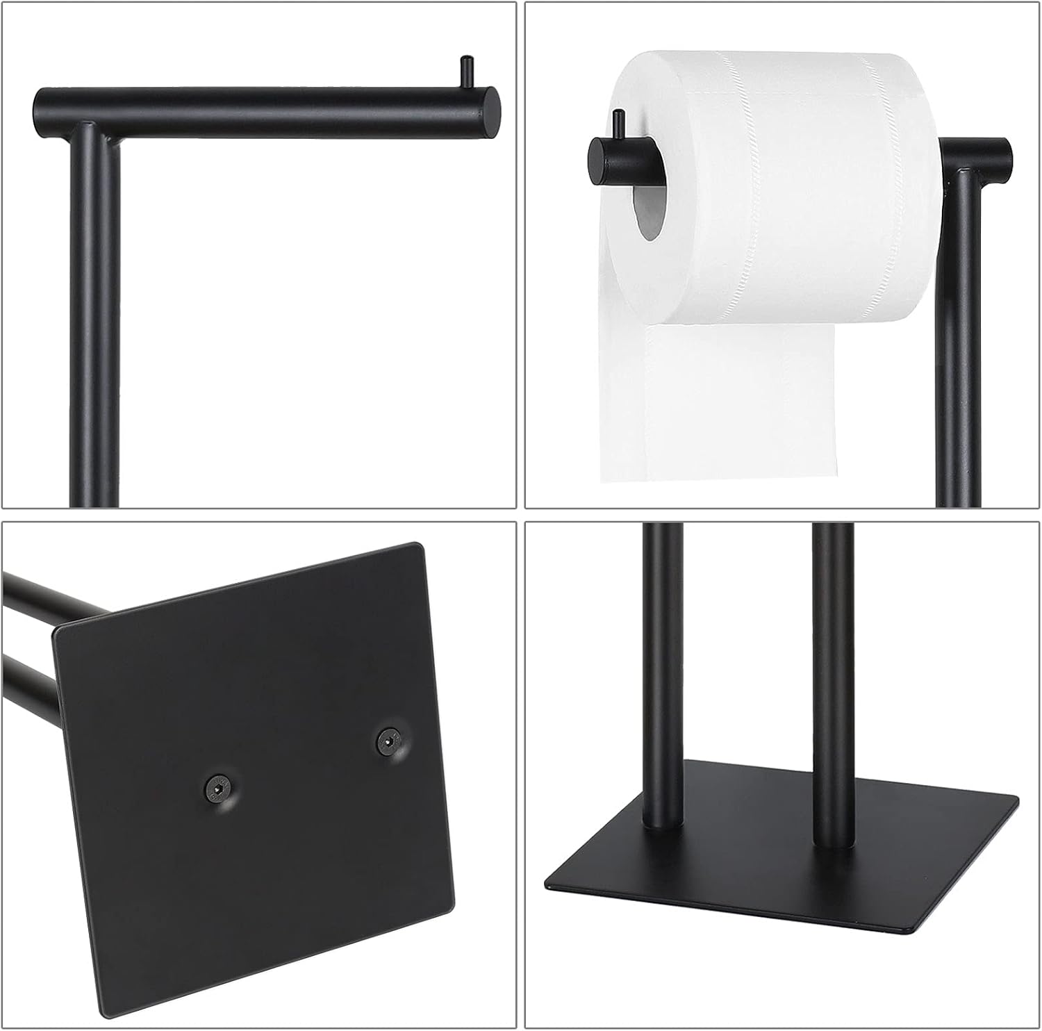 Sunexinlo Toilet Paper Holder Stand Set of 2 Black
