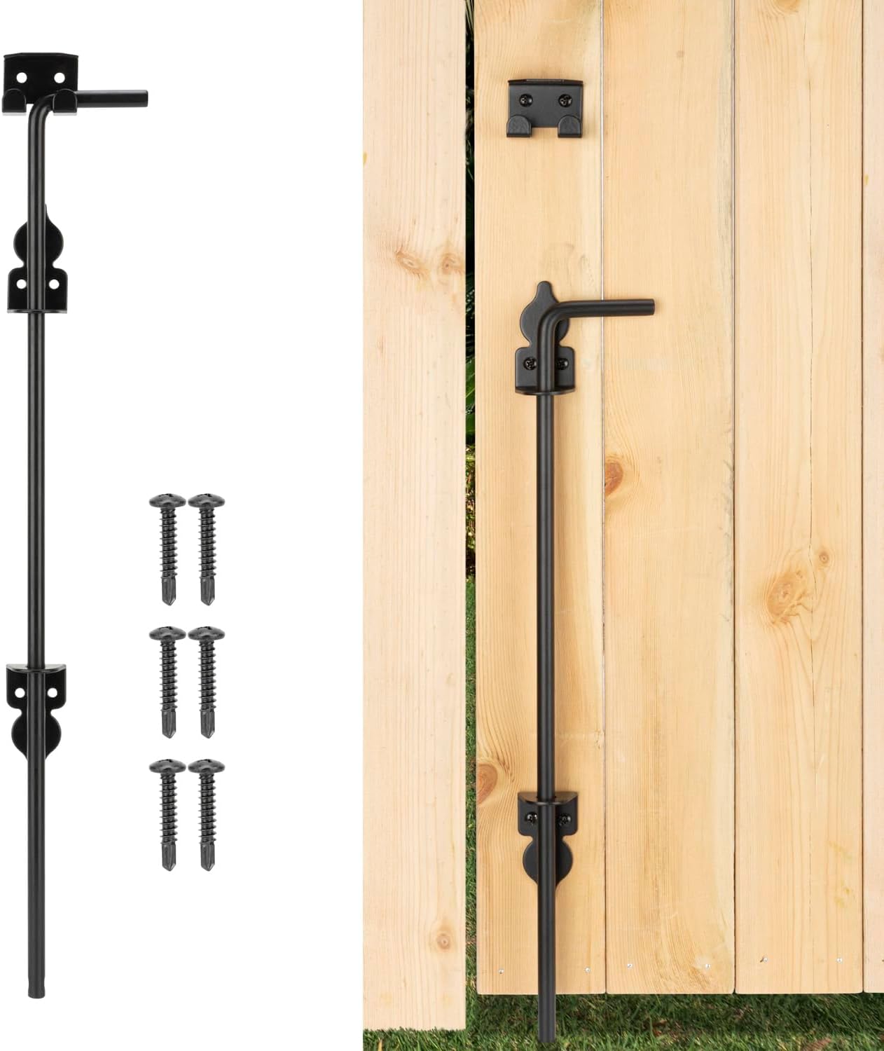 Durable 18-inch Cane Bolt Drop Rod for Metal Gates Black Finish