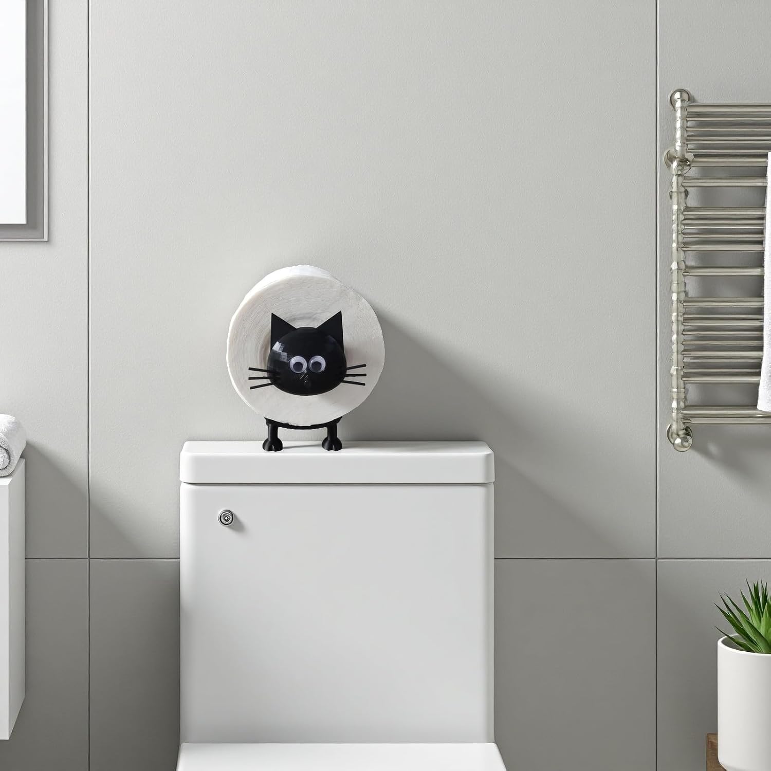 Funny Cat Toilet Paper Holder Black 3D Print