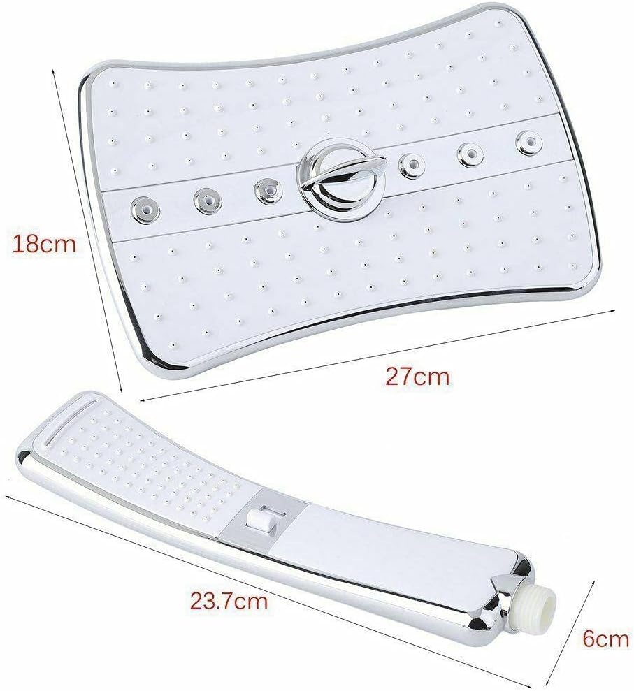 4-Setting Handheld Shower Head with Holder Adjustable Durable Easy to Install