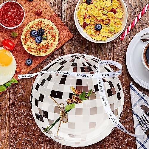 HSPAIDYP 80Pcs 7 Silver Disco Paper Plates