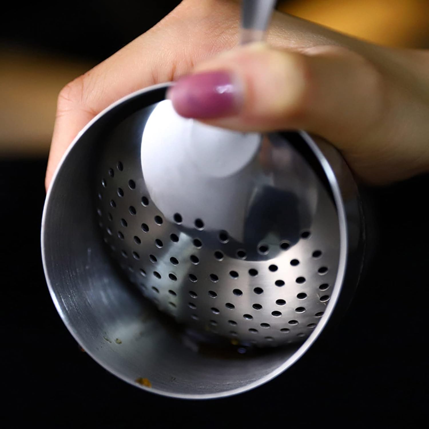 Stainless Steel Cocktail Strainer with Round Handle