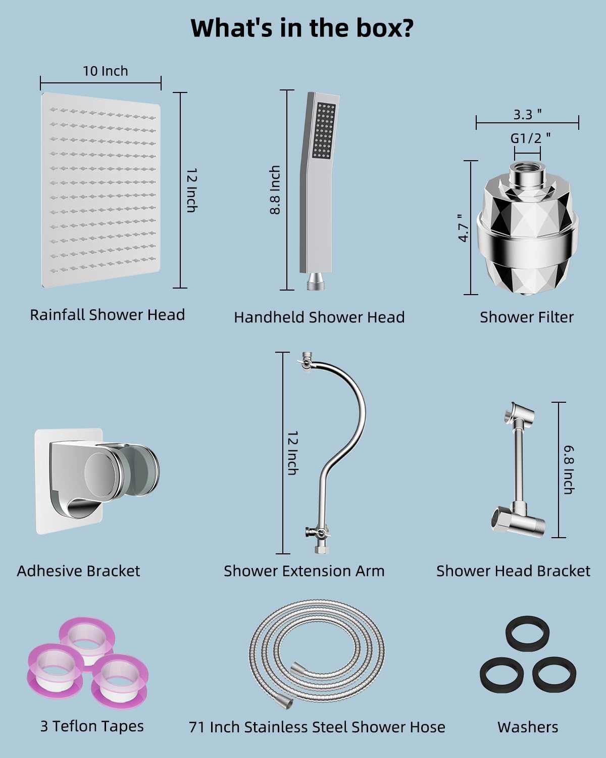 RainStrike 12 Filtered Rainfall Shower Head