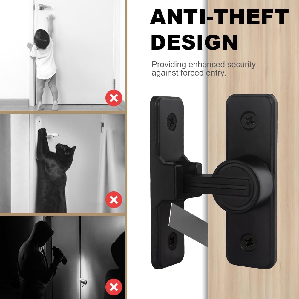 Barn Door Lock with Handle 90-Degree Latches