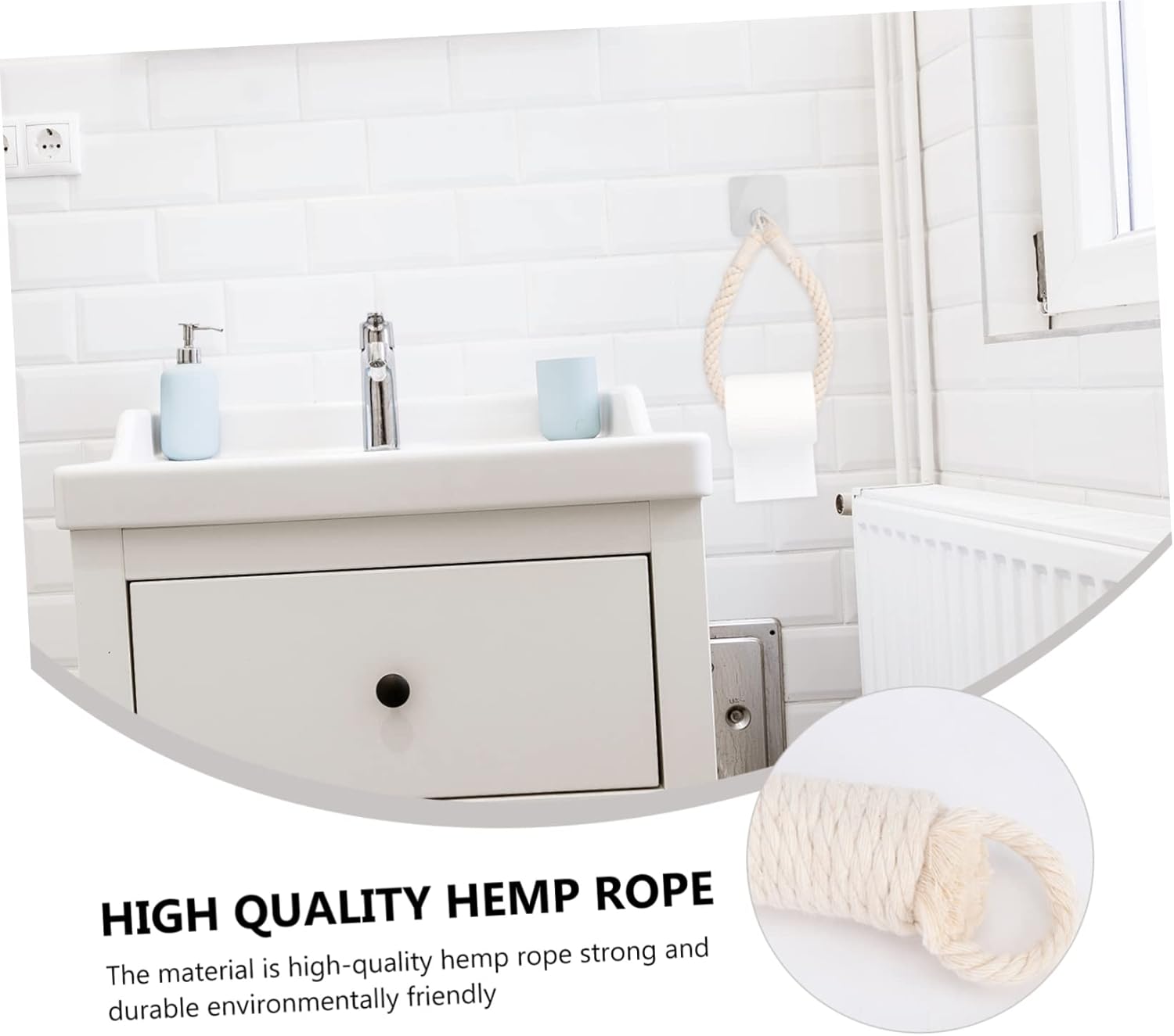 Wall-Mounted Durable Rope Hanging Toilet Paper Holder