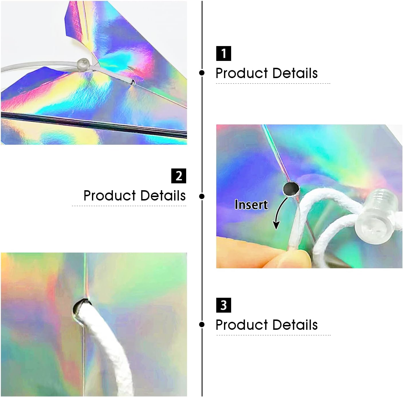 5Pack 9-Pointed Iridescent Paper Star Lanterns 118 Inch