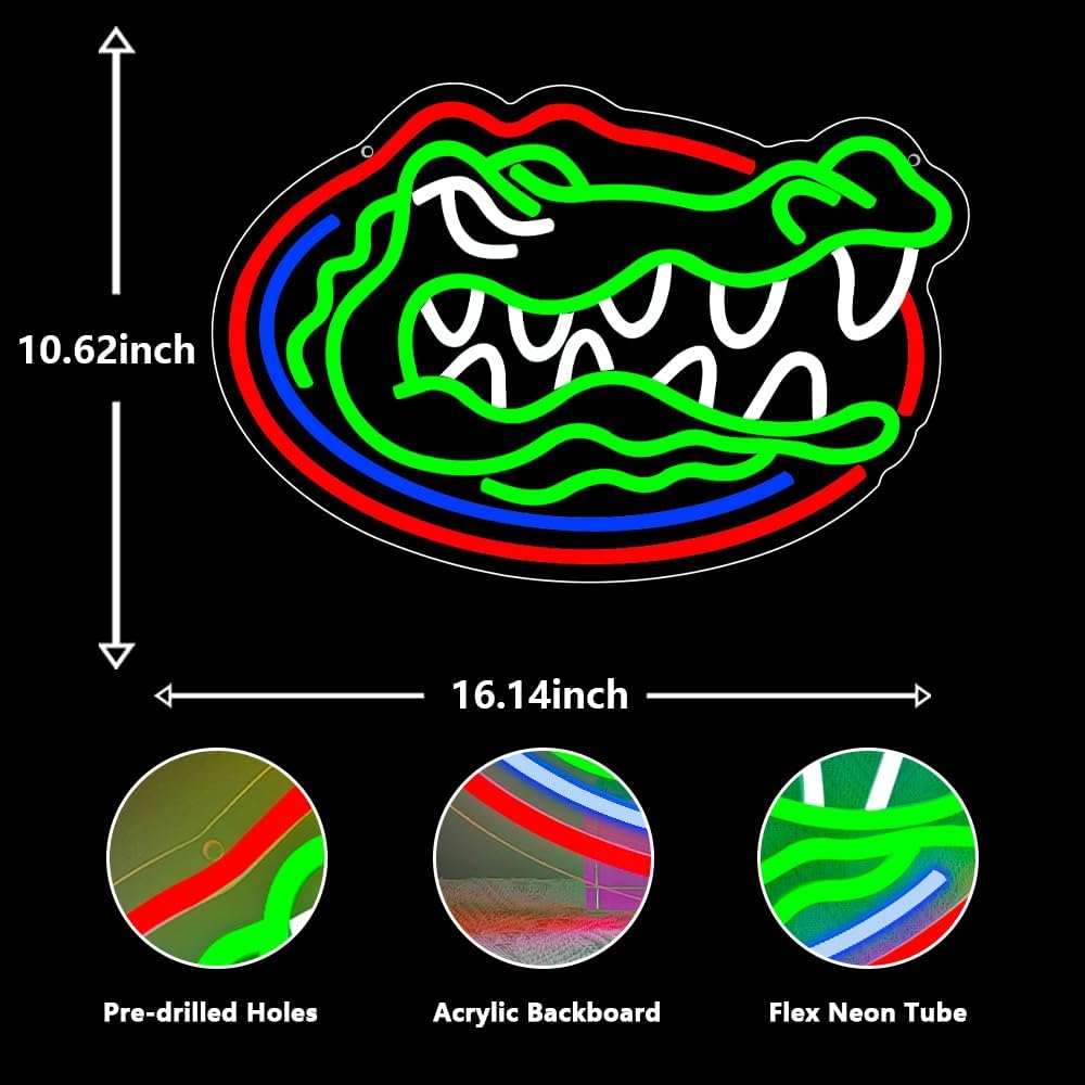 Florida Gators Neon Wall Sign LED Light for Bedroom