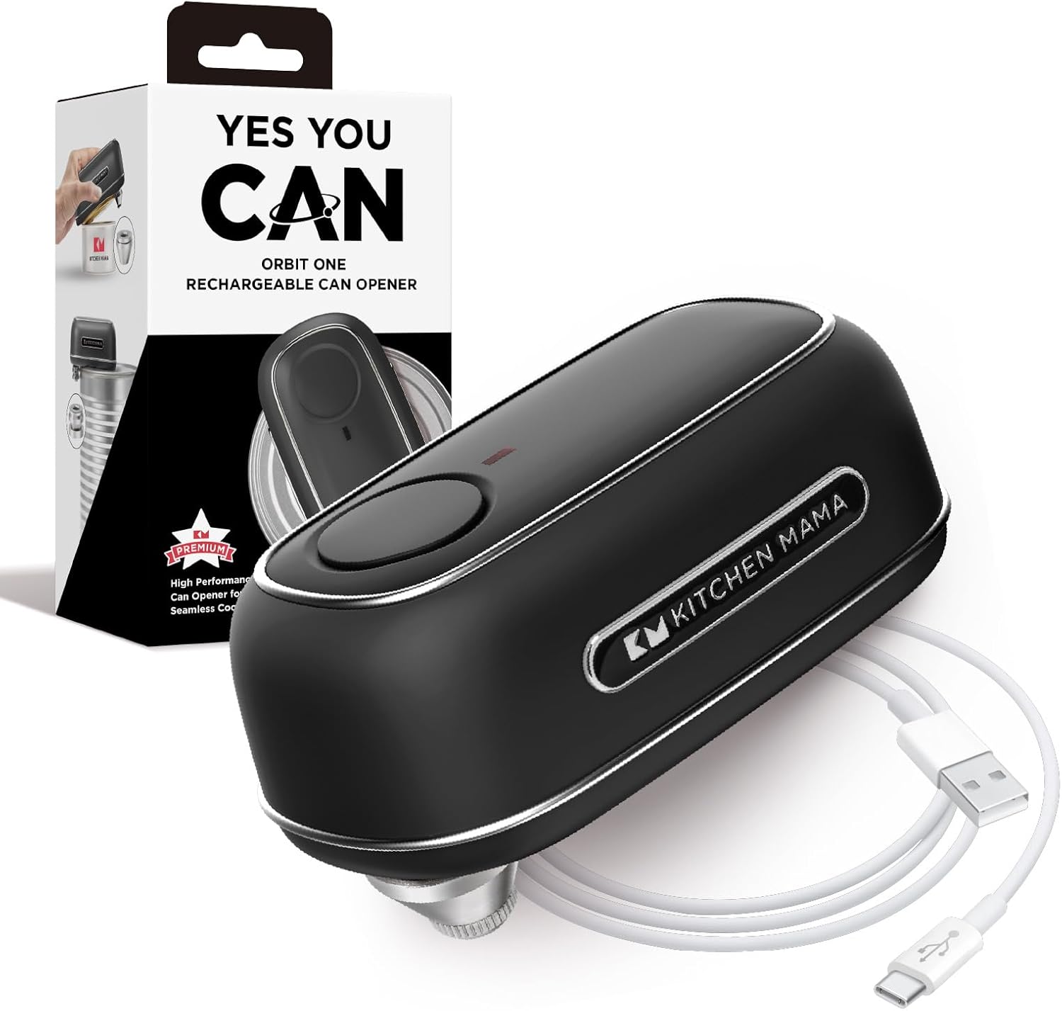 Kitchen Mama Orbit One Rechargeable Can Opener with Storage Box